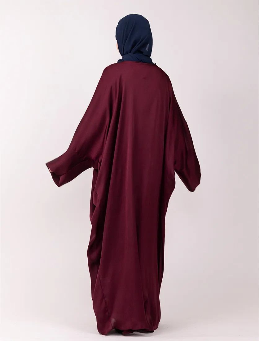 Plum Chiffon Satin Batwing 